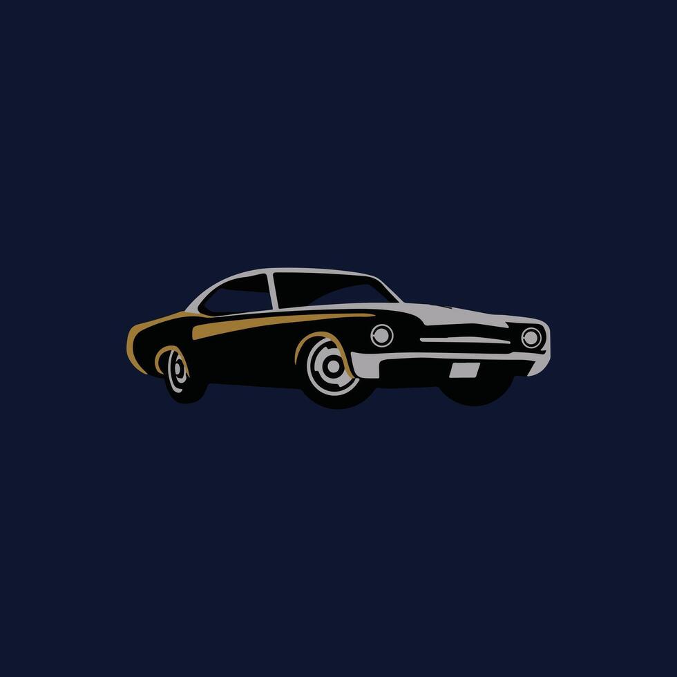 Classic Car in Dark Background vector