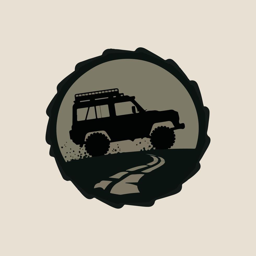 Off-Road Vehicle in Circle Frame vector