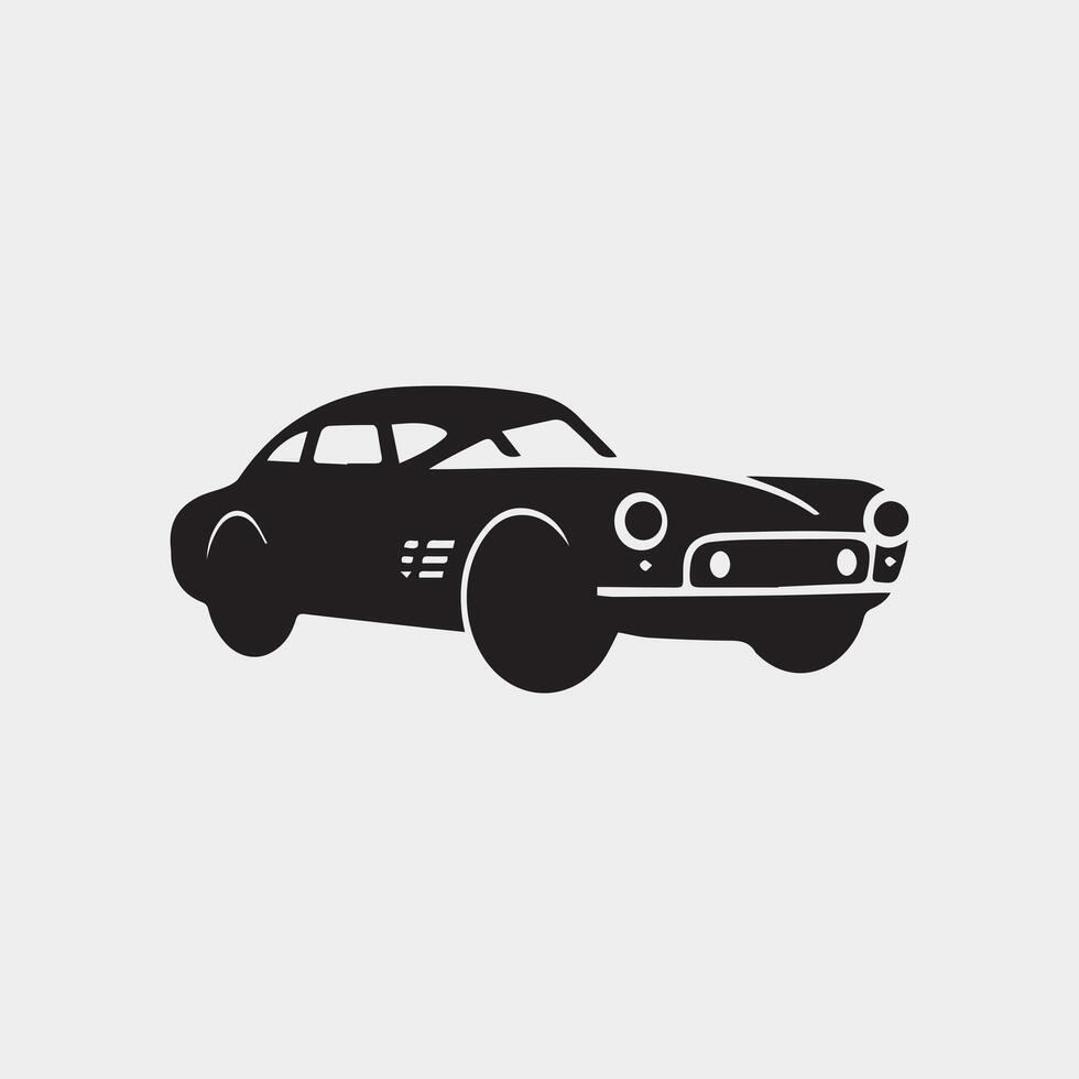 Retro Car with Bold Silhouette vector