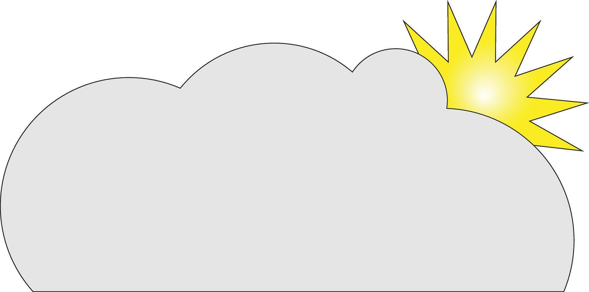 A cloud with a sun in the middle vector