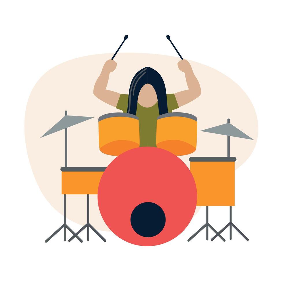 Drummer icon clipart avatar logotype concepte isolated illustration vector