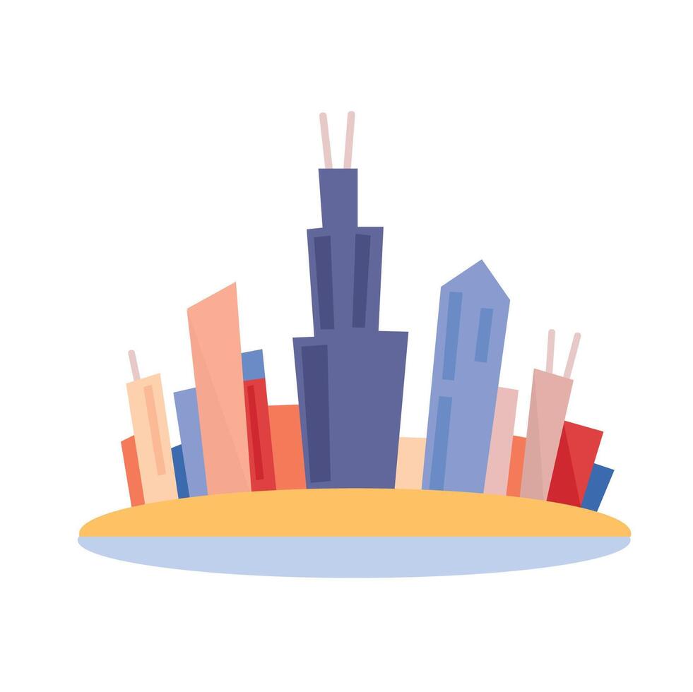 Chicago skyline icon clipart avatar logotype concepte isolated illustration vector