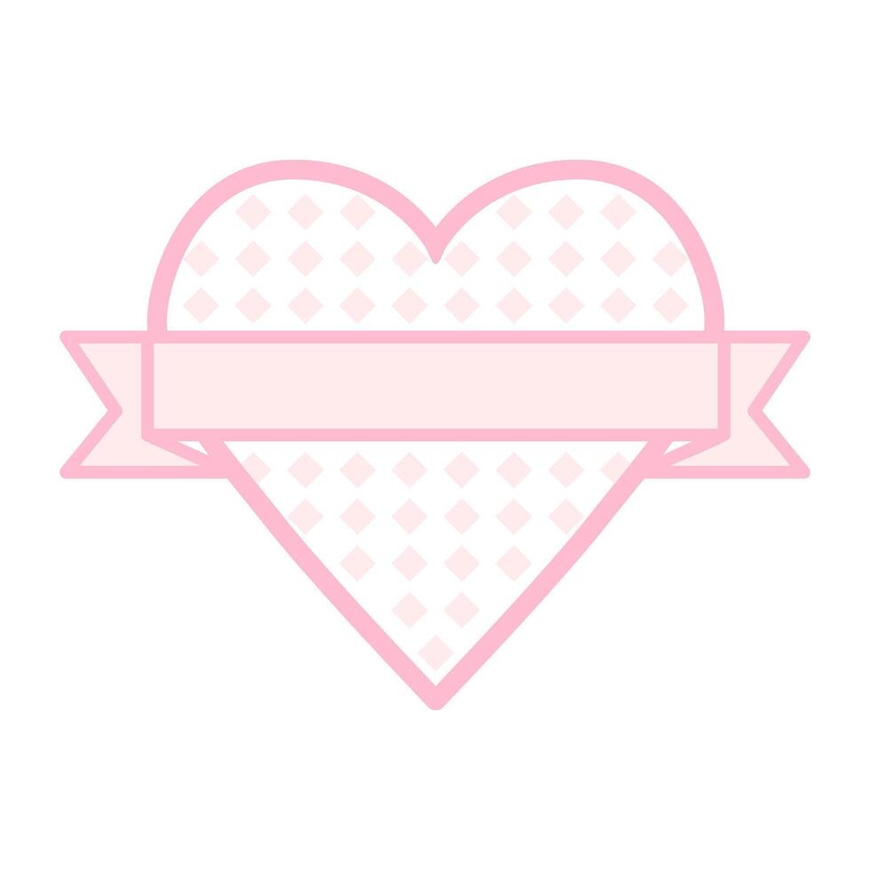 a pink heart with a ribbon on it vector