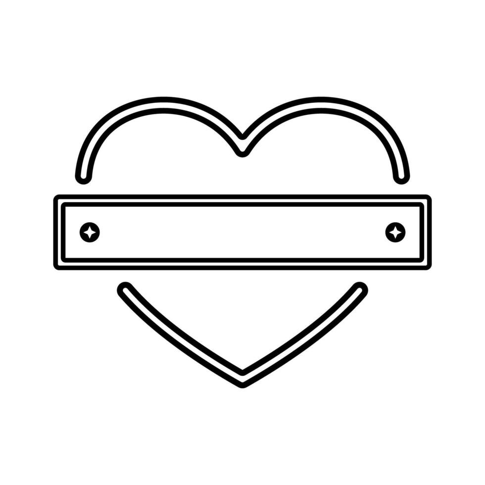 Heart Shape with Metal Bar Line Art Design vector