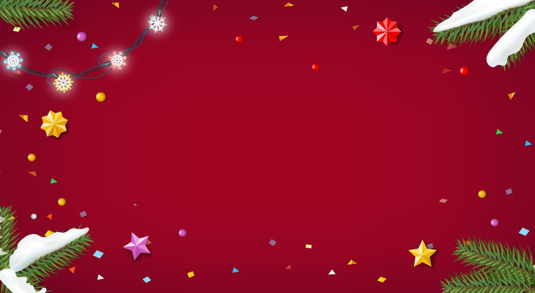 Winter holidays background with copy space. 3d illustration vector