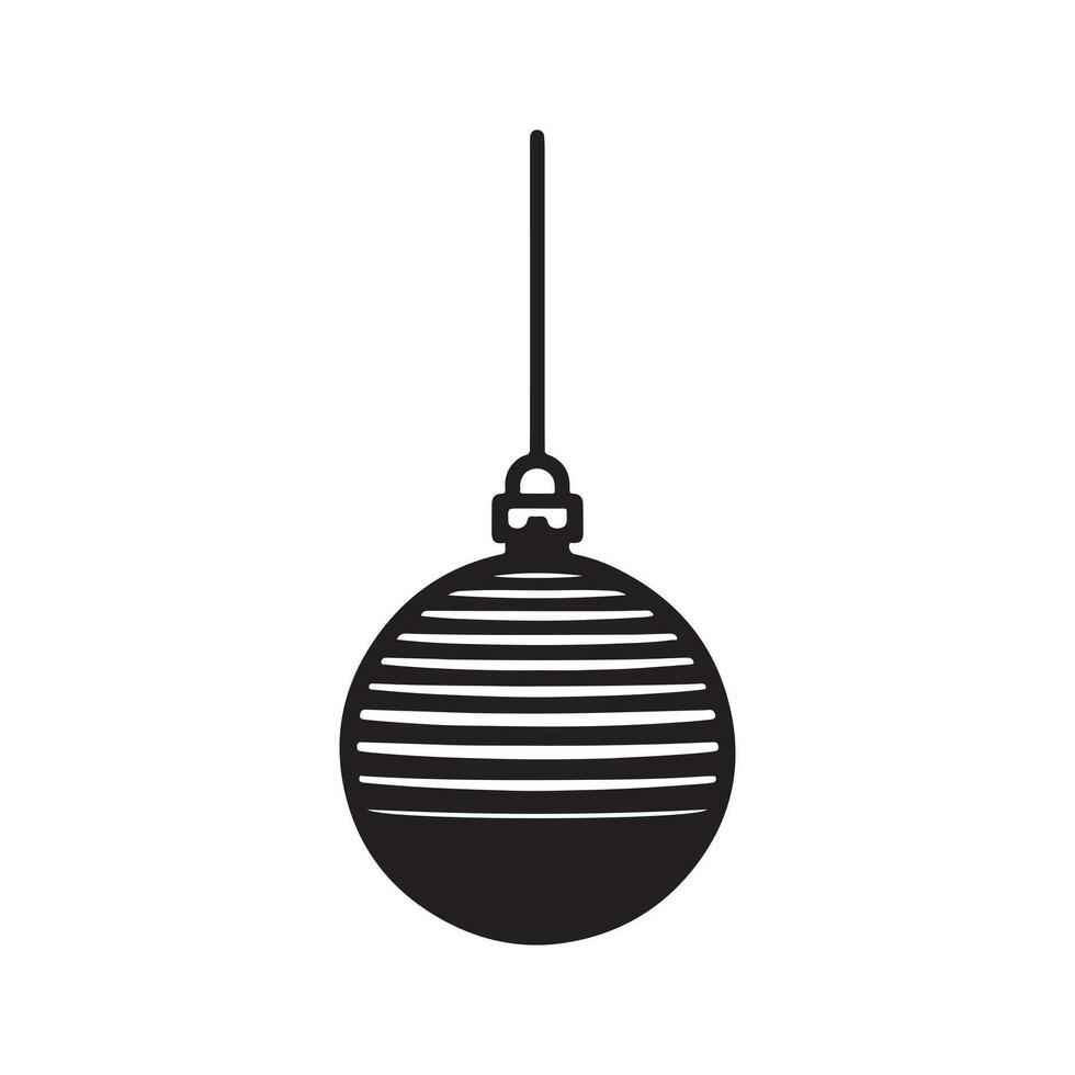 Monochrome Silhouettes of Christmas Ornaments for Design vector