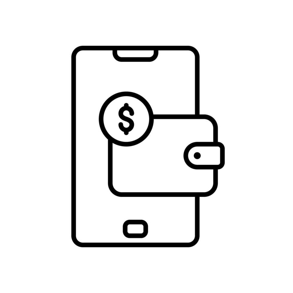 Digital wallet icon for saving and online transactions vector