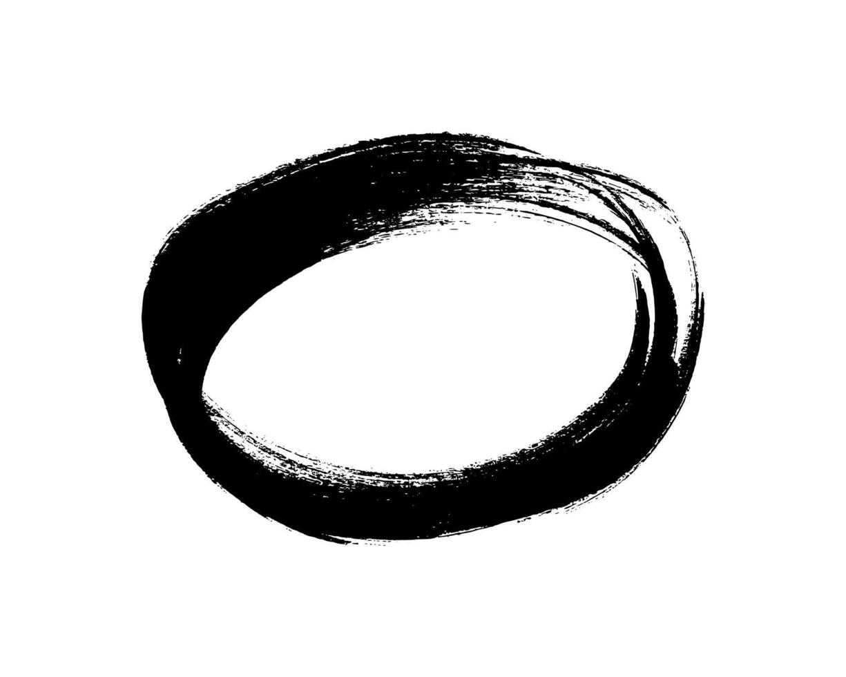 Circle drawn with a black marker vector