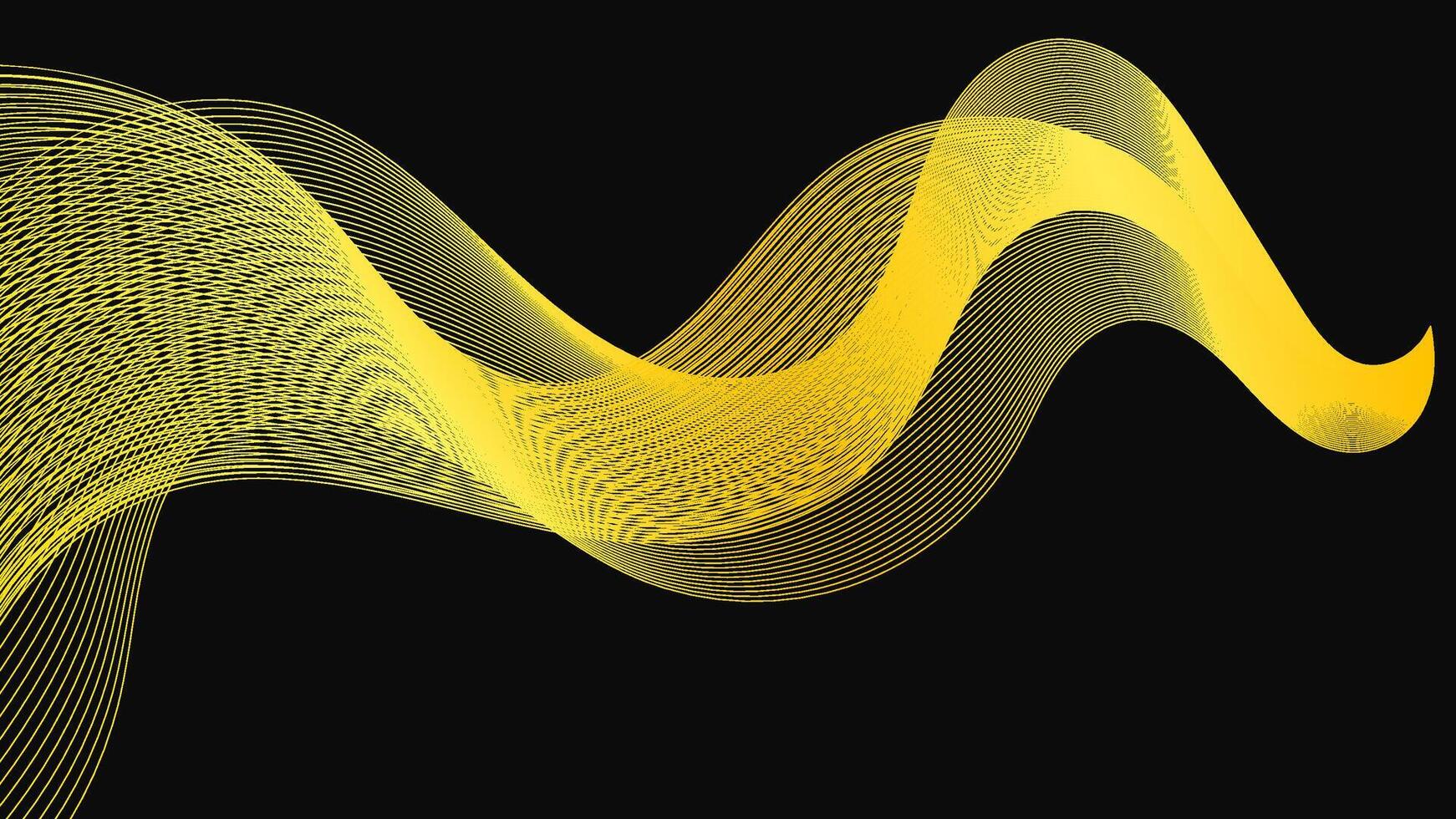 Abstract backdrop with luxury golden waves vector