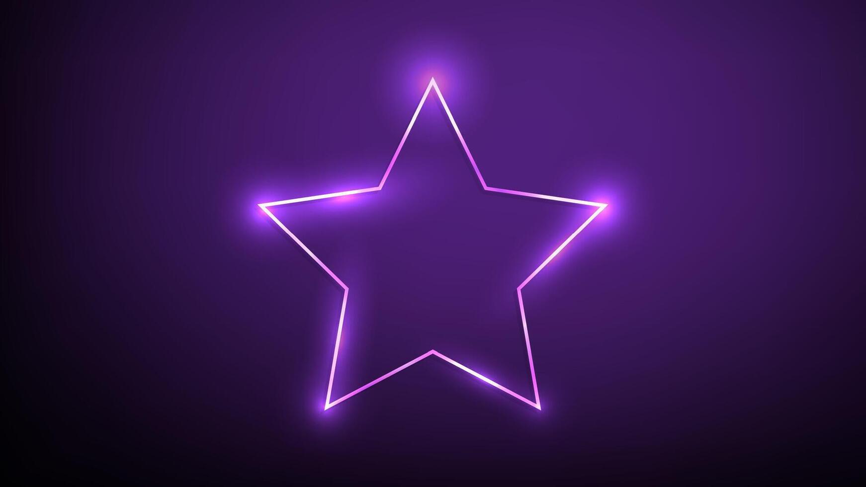 Neon frame in star form with shining effects vector