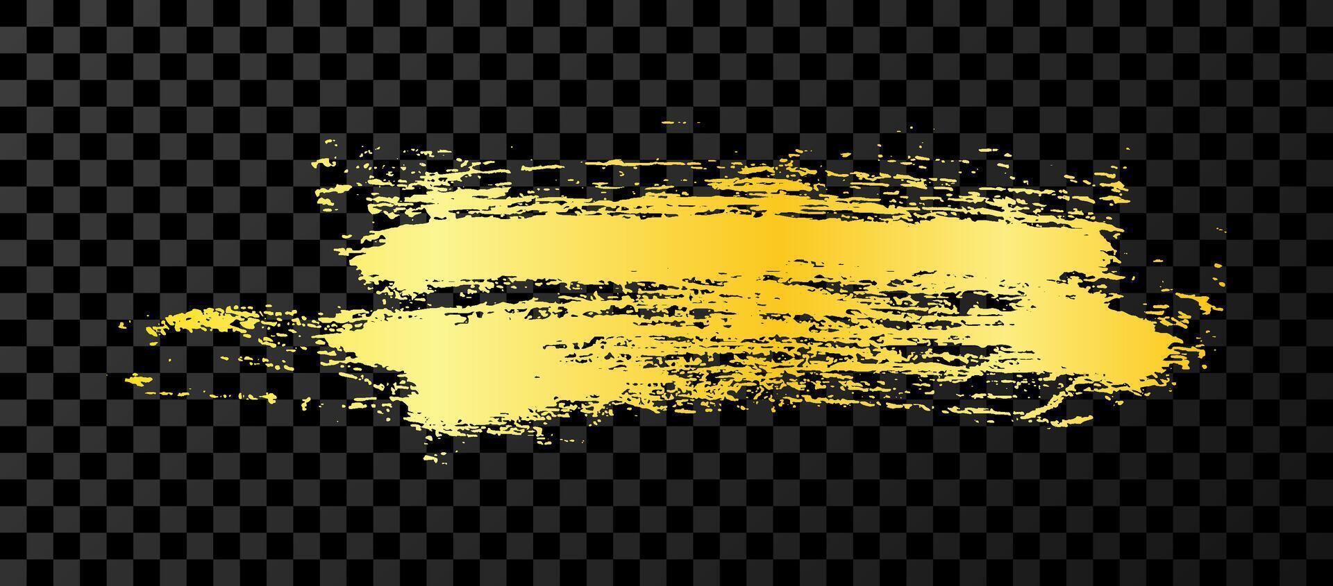 Gold brush stroke on dark background vector