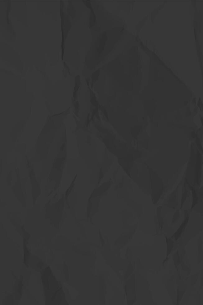 Black clean crumpled paper vector