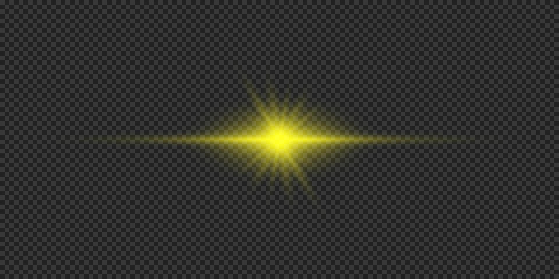 Yellow horizontal light effect of lens flares vector