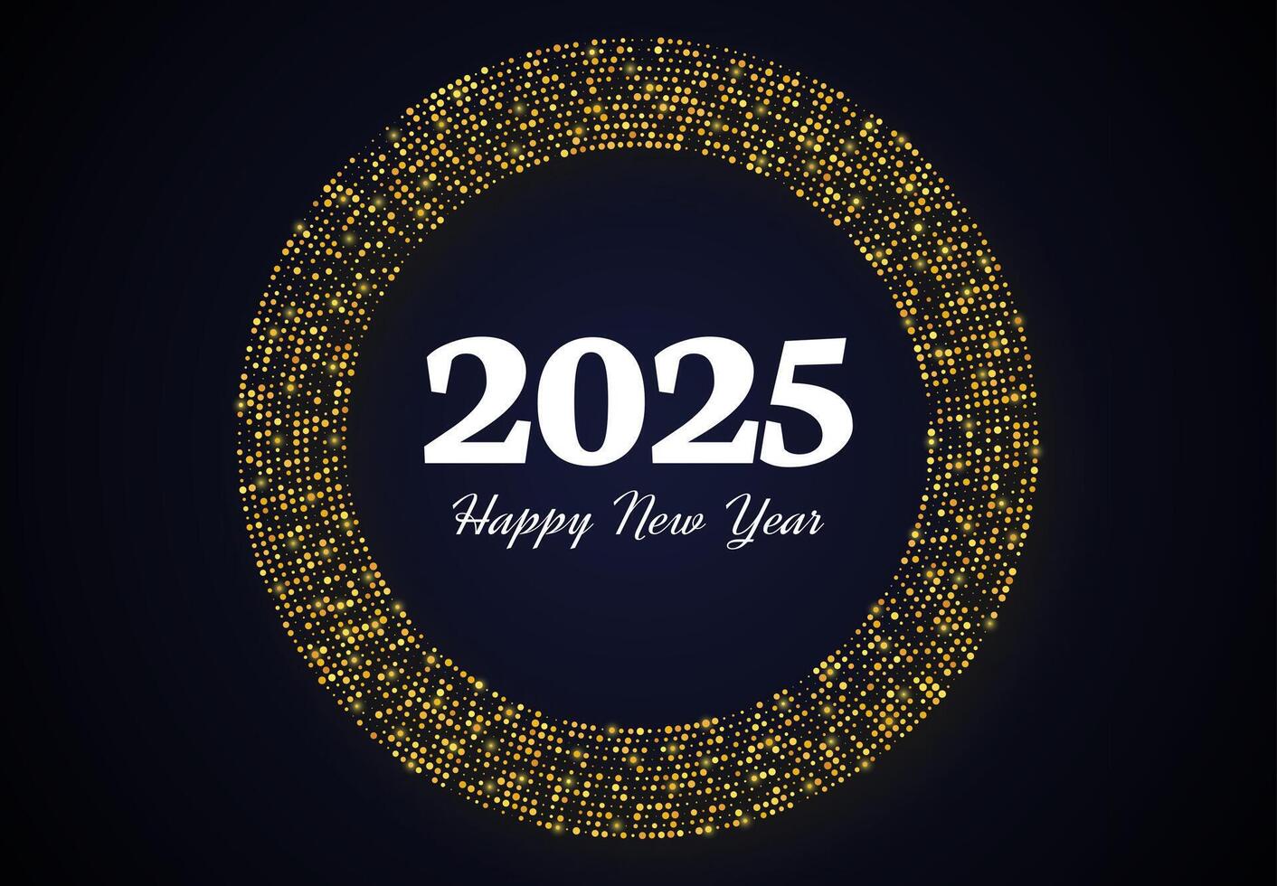 2025 Happy New Year of gold glitter pattern vector