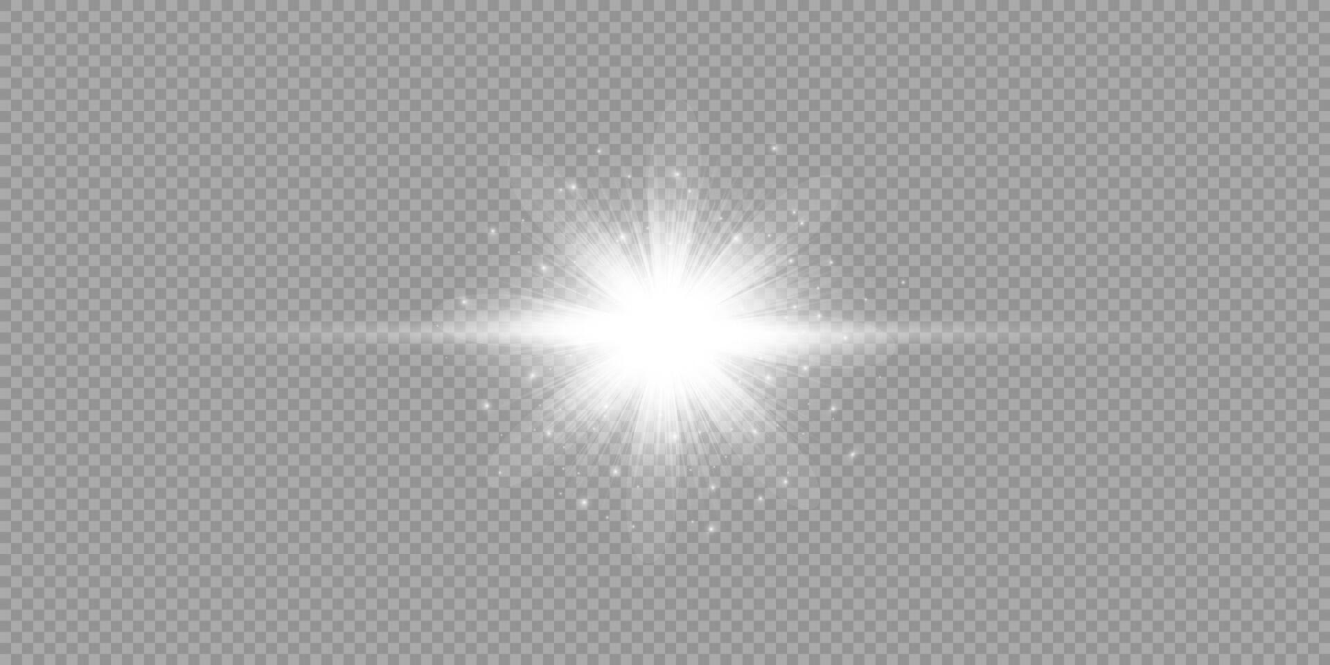 White horizontal light effect of lens flares vector