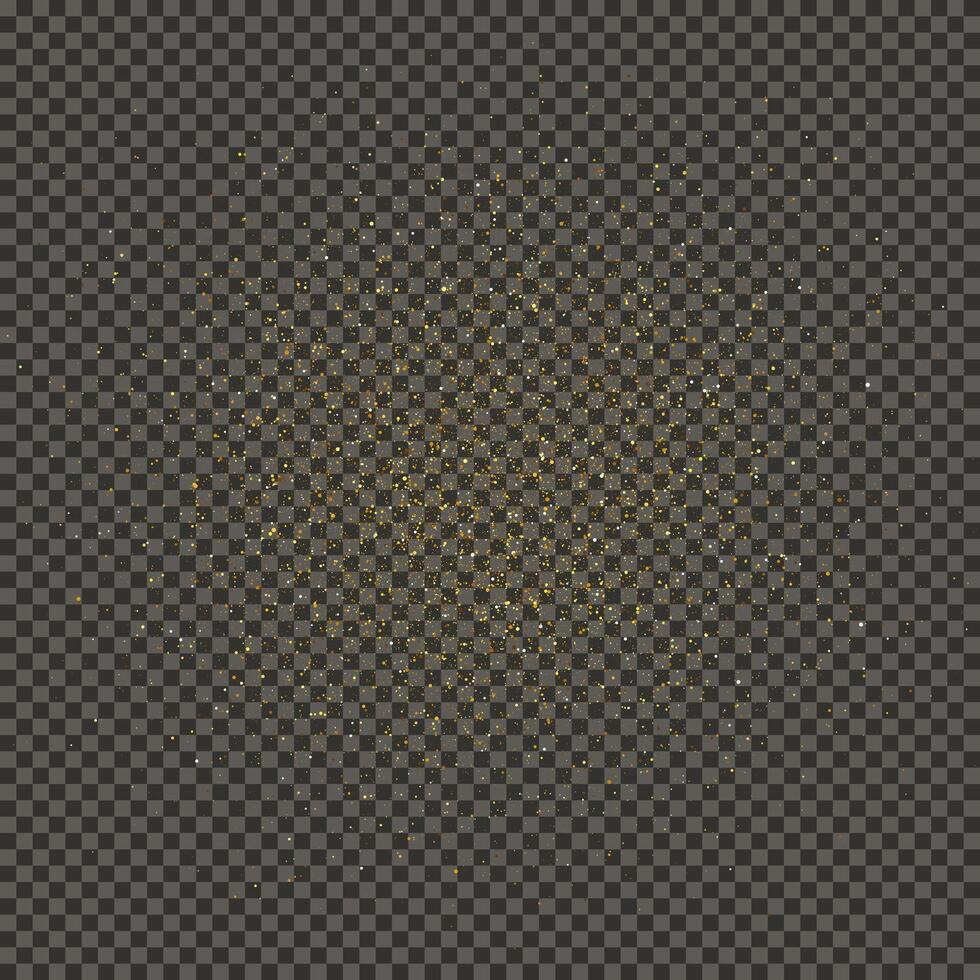 Gold glittering dust on a gray background. Dust with gold glitter effect and empty space for your text. illustration vector