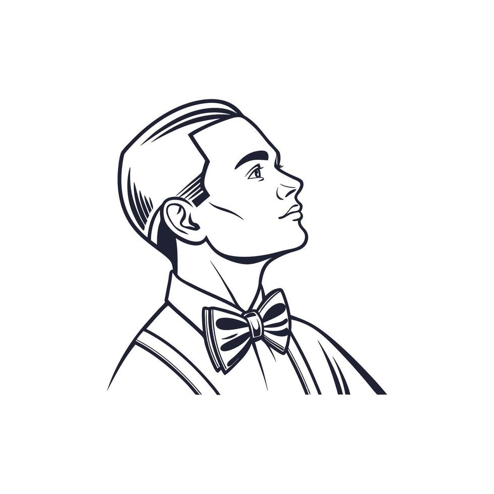 A man with a bow tie and a bow tie vector