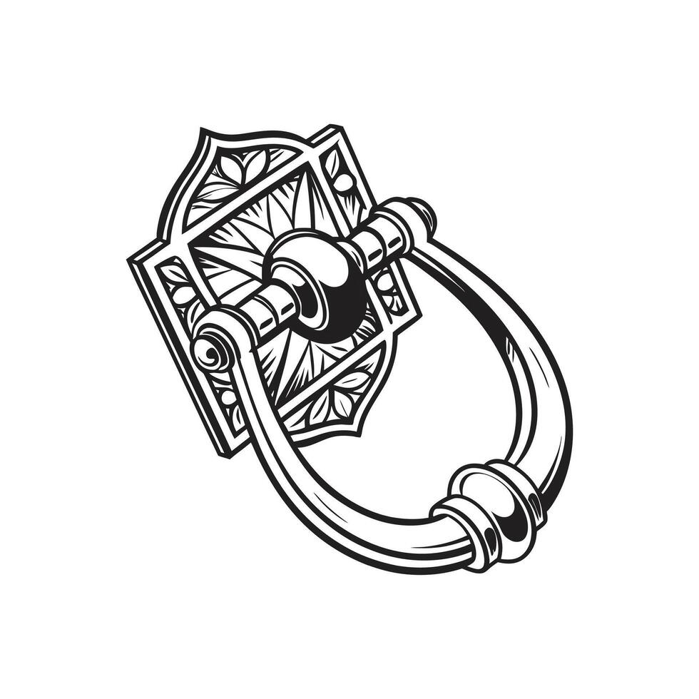 An illustration of a door handle vector
