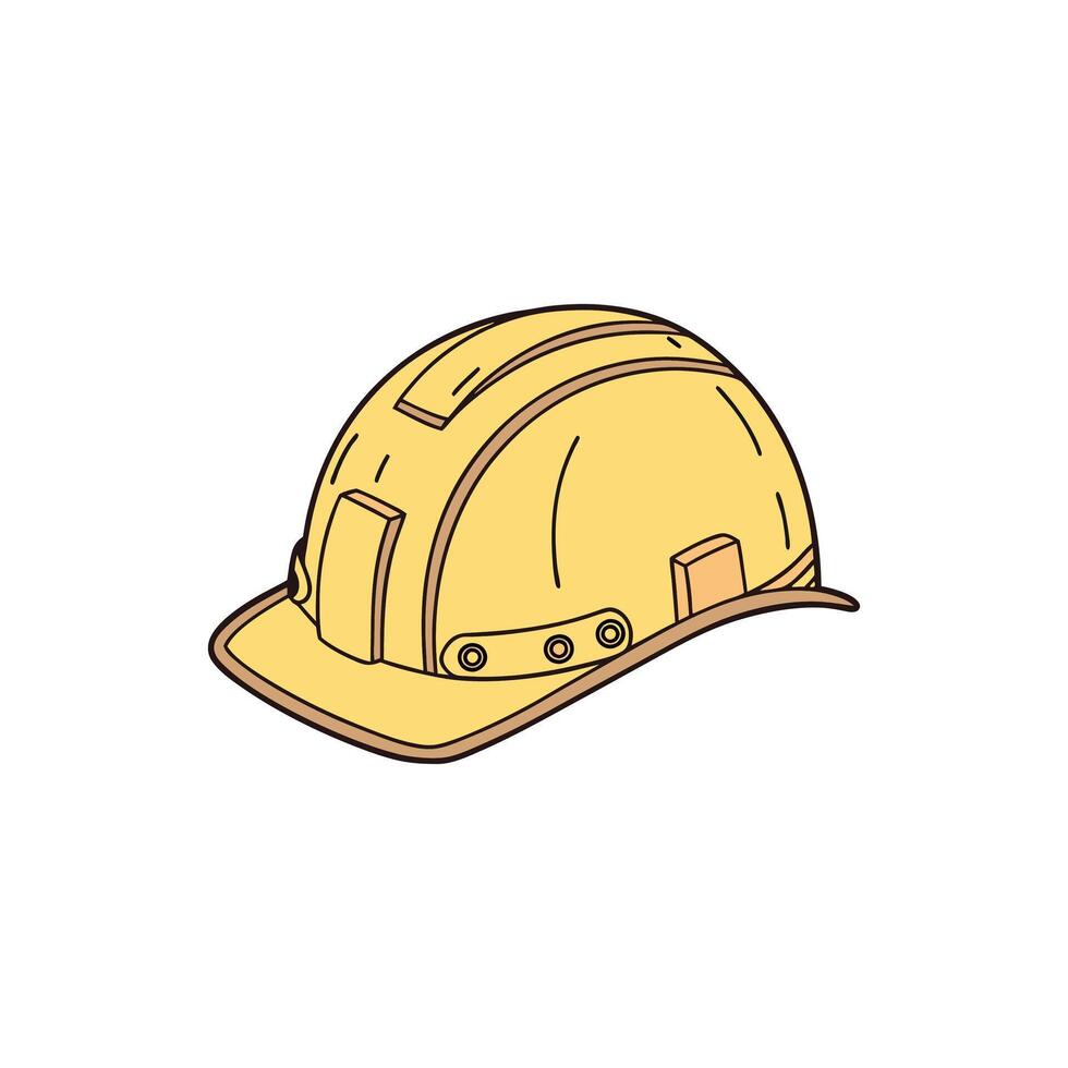 A yellow hard hat on a white background vector