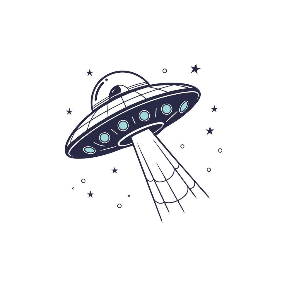 Ufo flying saucer illustration vector
