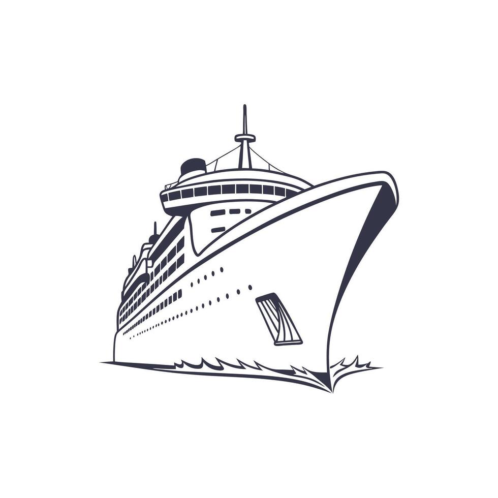 A cruise ship logo on a white background vector