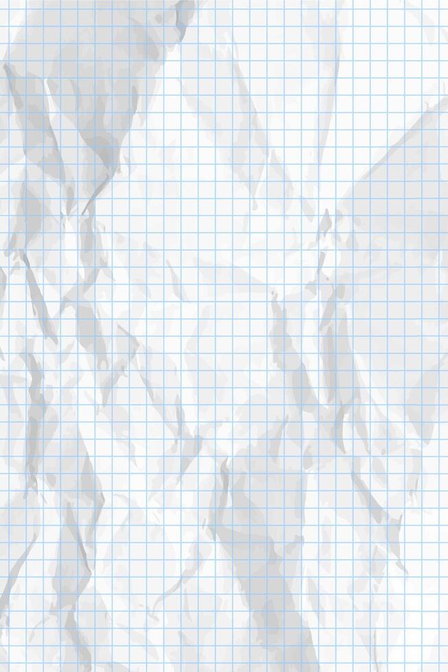 White clean crumpled checkered paper vector