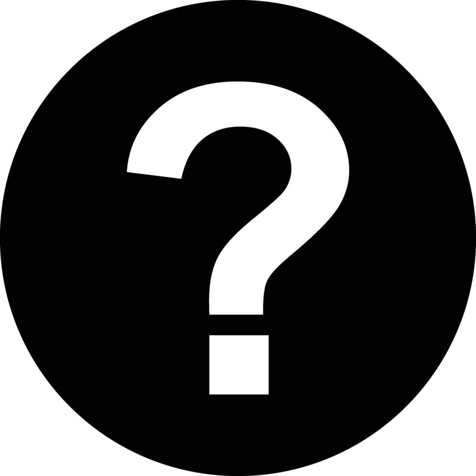 Simple Question Mark Icon Indicating Help or Clarification Needed vector
