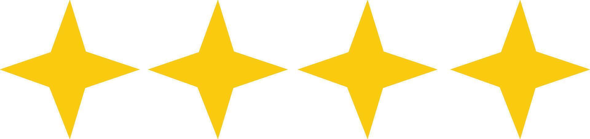 Modern Four Star Icon Design Perfect for Branding and User Interface Applications vector