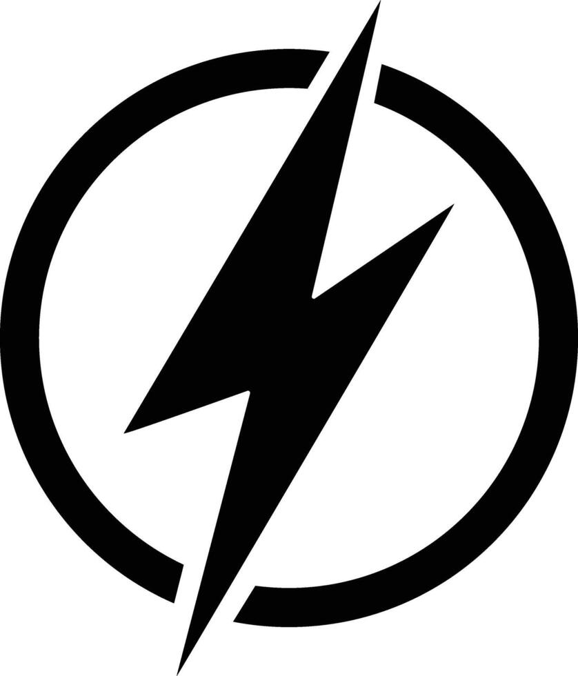 Simple Lightning Energy Icon with Sharp flat Style vector