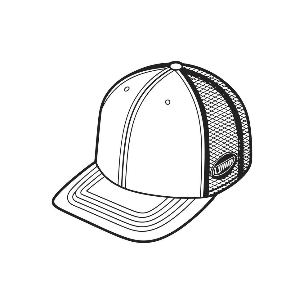 A baseball cap with a mesh panel on the front vector