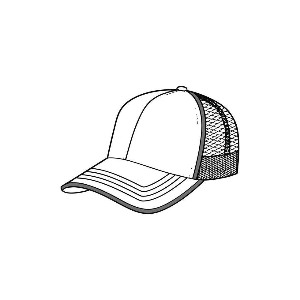 A baseball cap with a mesh back vector