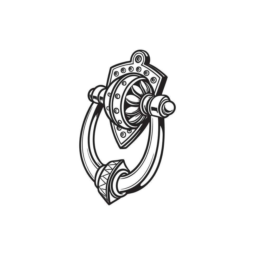 An illustration of a door handle vector