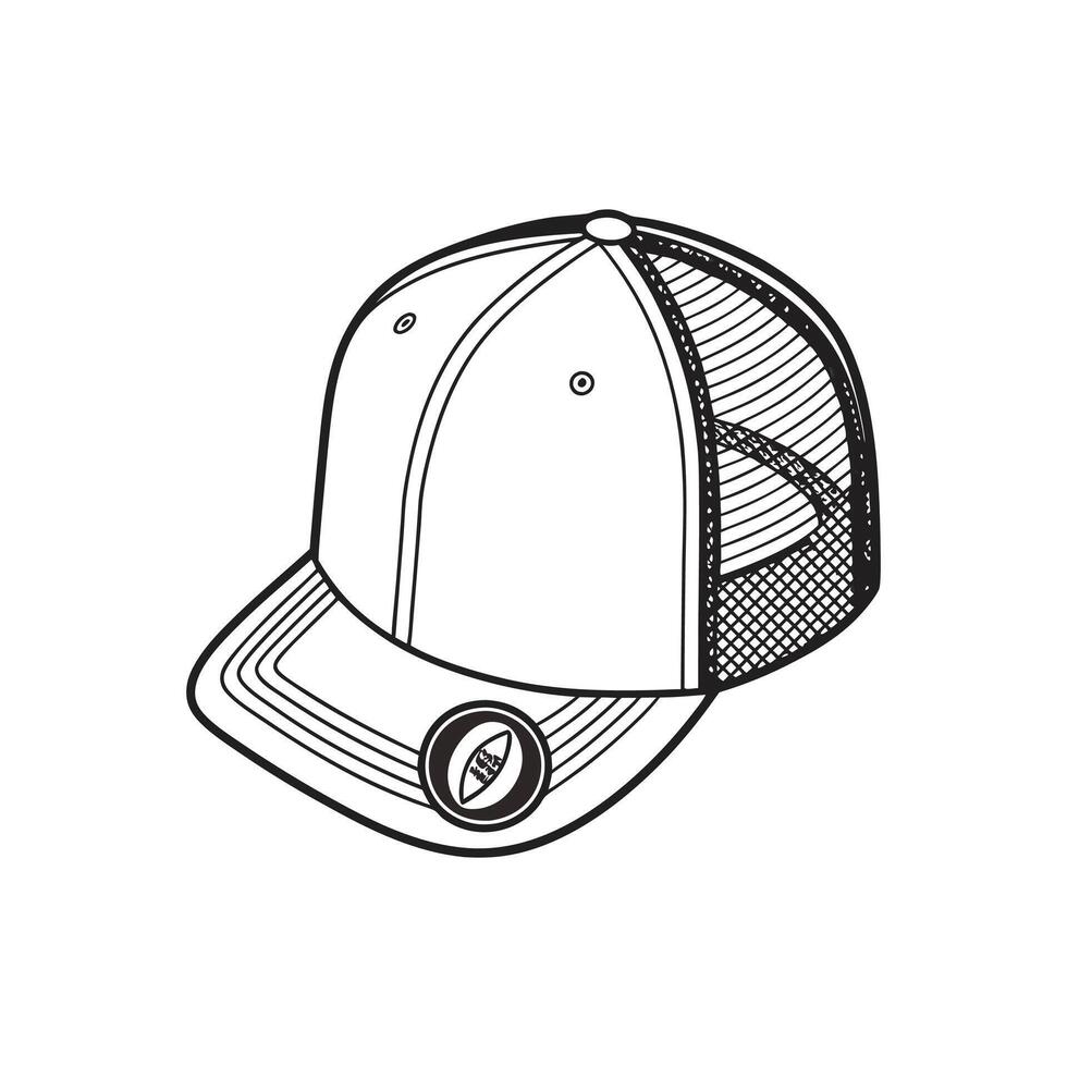 A baseball cap with a sticker on it vector