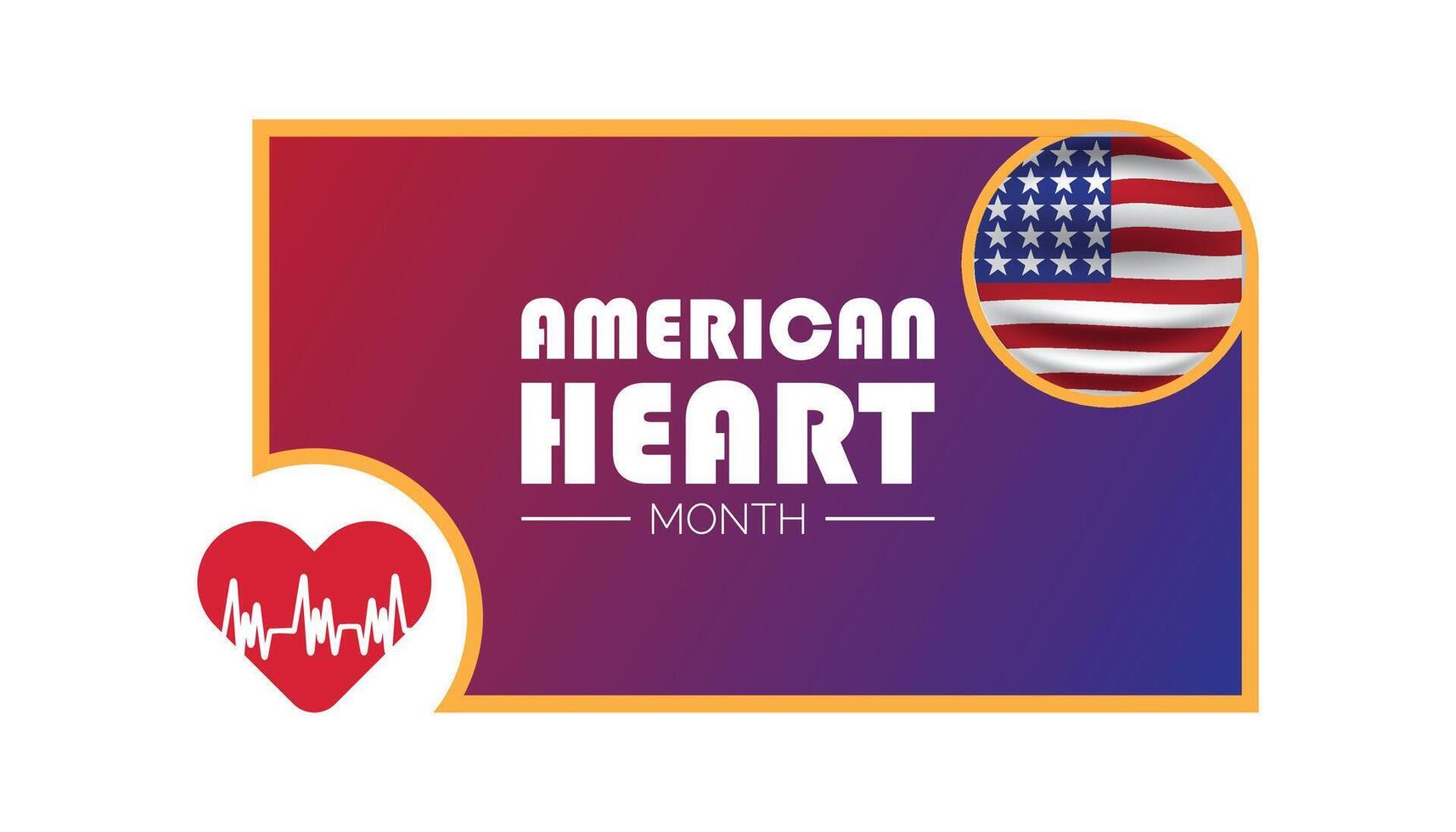 American Heart Month creative concept design. template for banner, greeting card, poster, prints, social media, flyer ,with background. vector