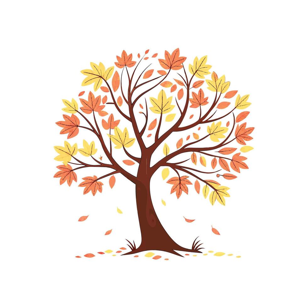 Autumn tree illustratuion vector