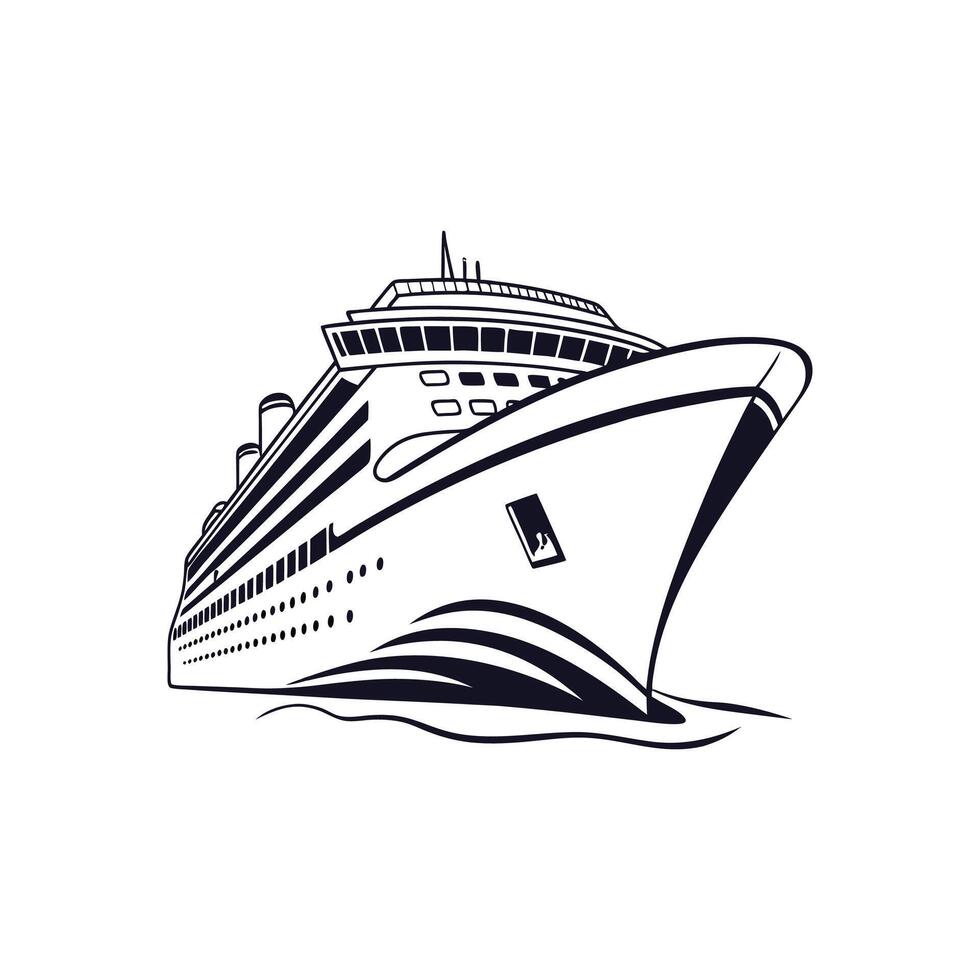 A cruise ship logo on a white background vector