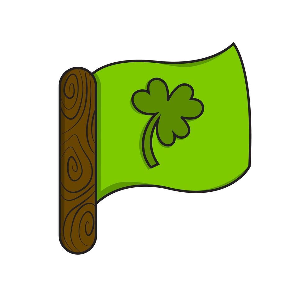 The Irish flag features a green flag with a shamrock in the center, representing Irish culture and heritage. vector