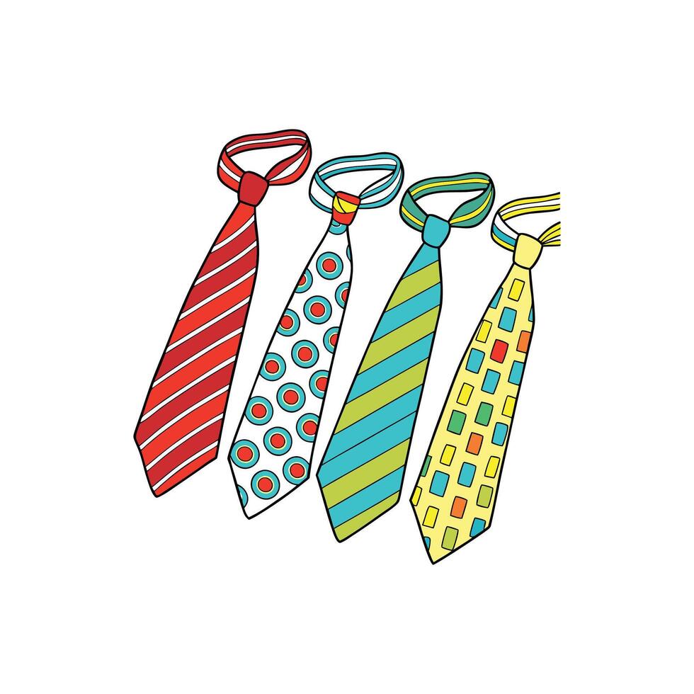 A set of colorful ties vector
