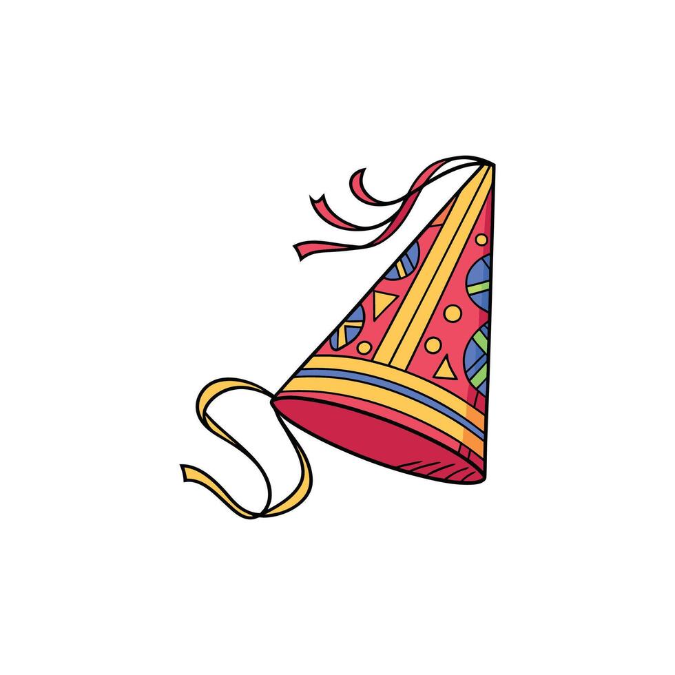 A party hat with a ribbon on it vector