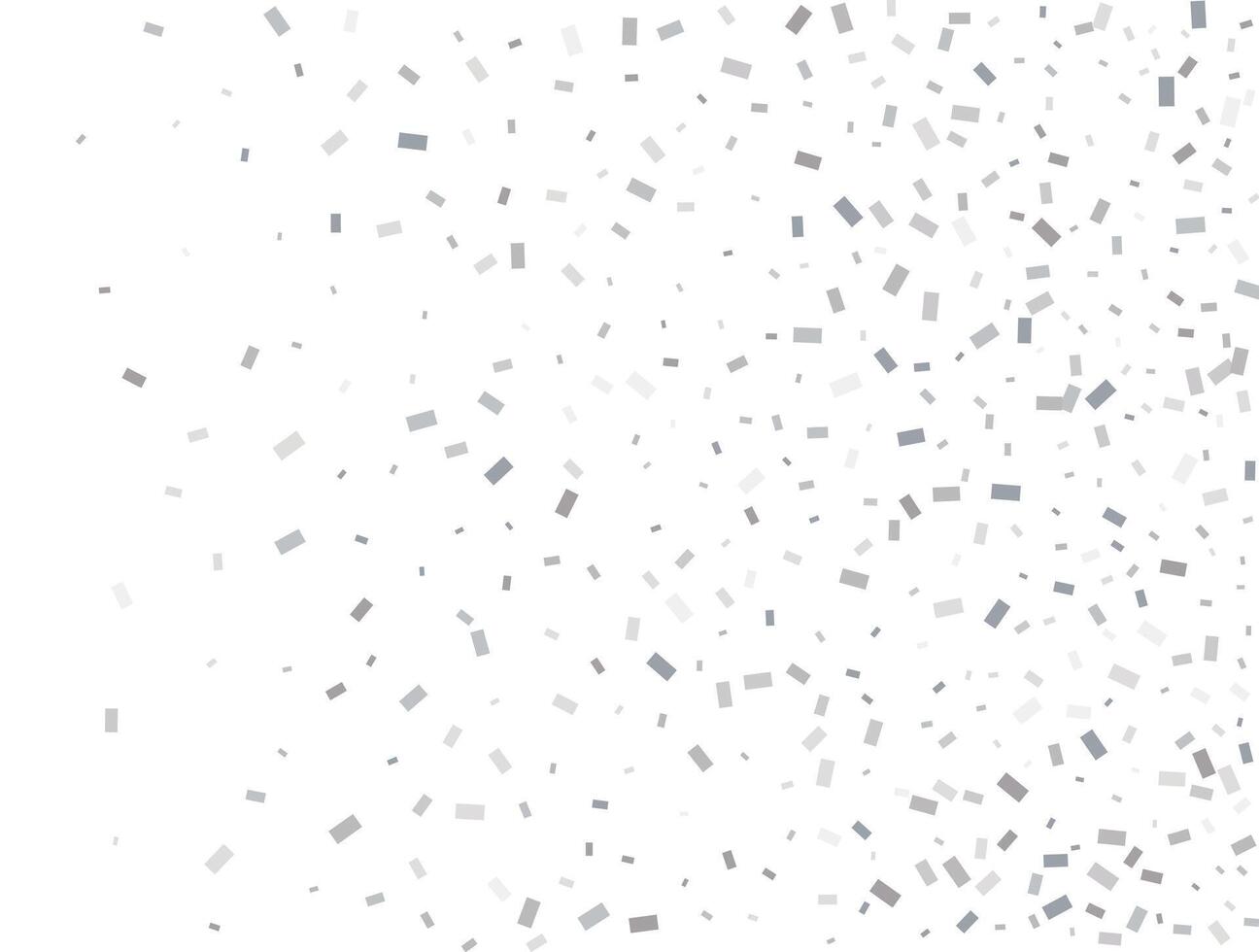 Magic silver Rectangular glitter confetti background. White festive texture. vector