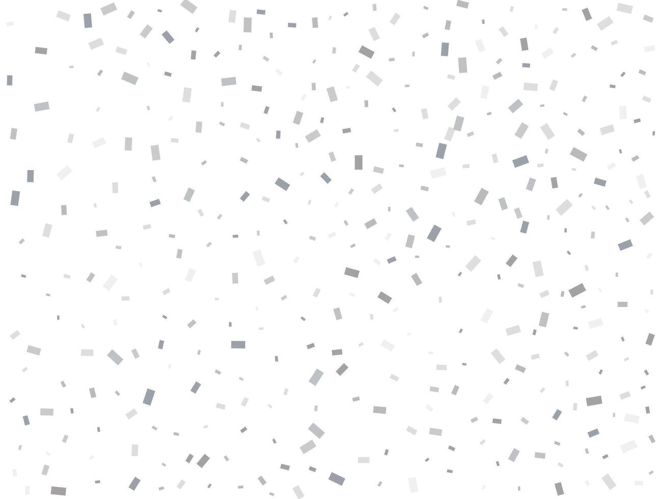 Magic silver Rectangular glitter confetti background. White festive texture. vector