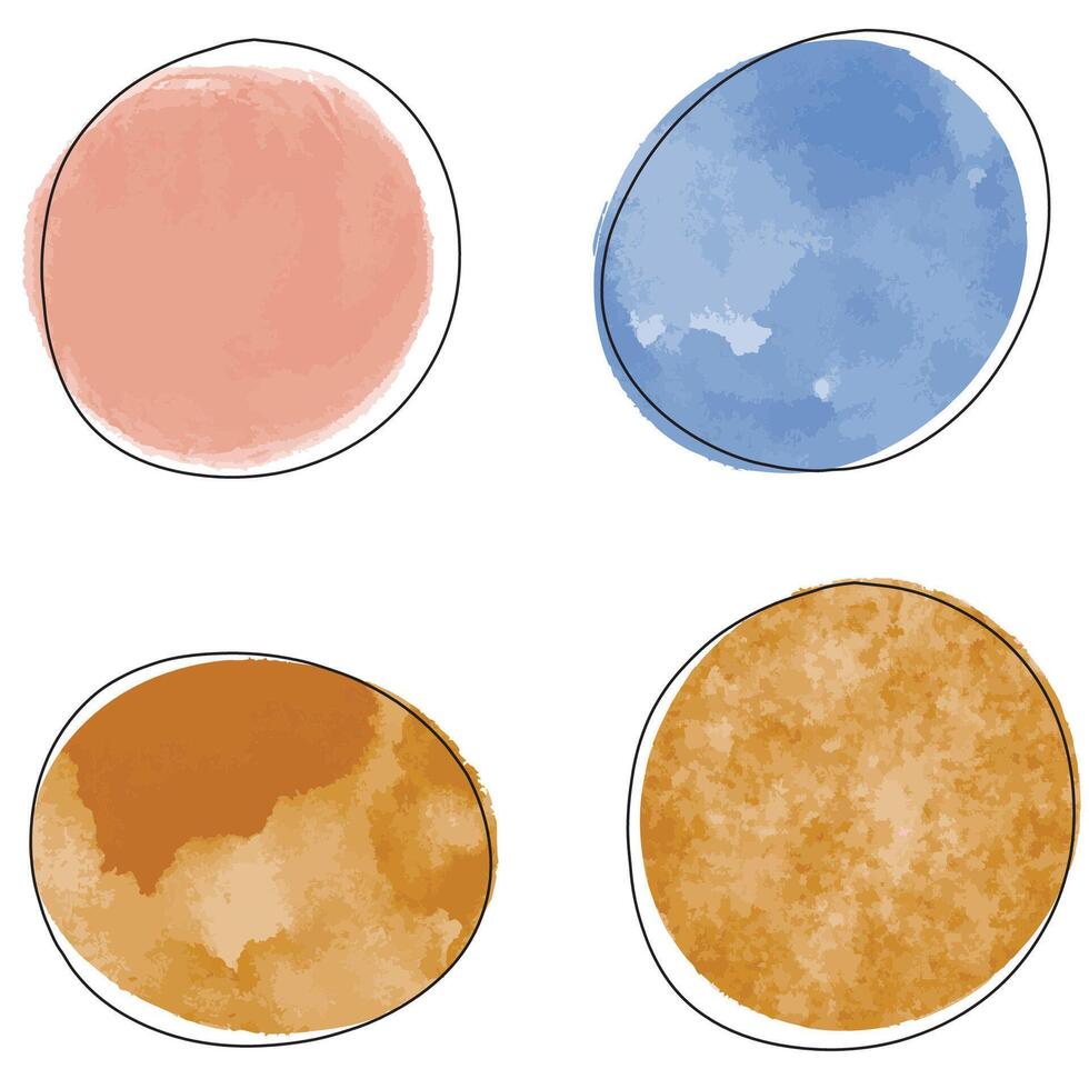 Textured watercolor abstract boho shapes with line, organic design. Ideal for modern interiors, branding, and digital projects vector