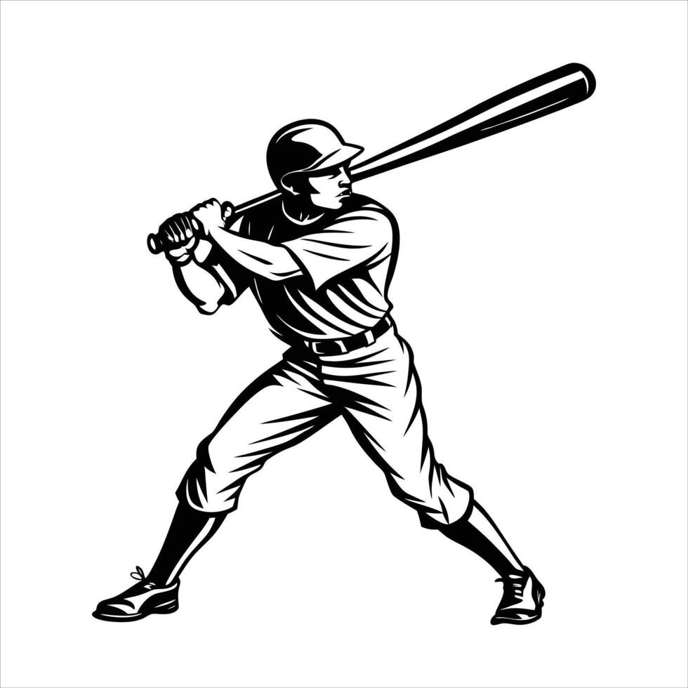 Baseball Player Swinging vector
