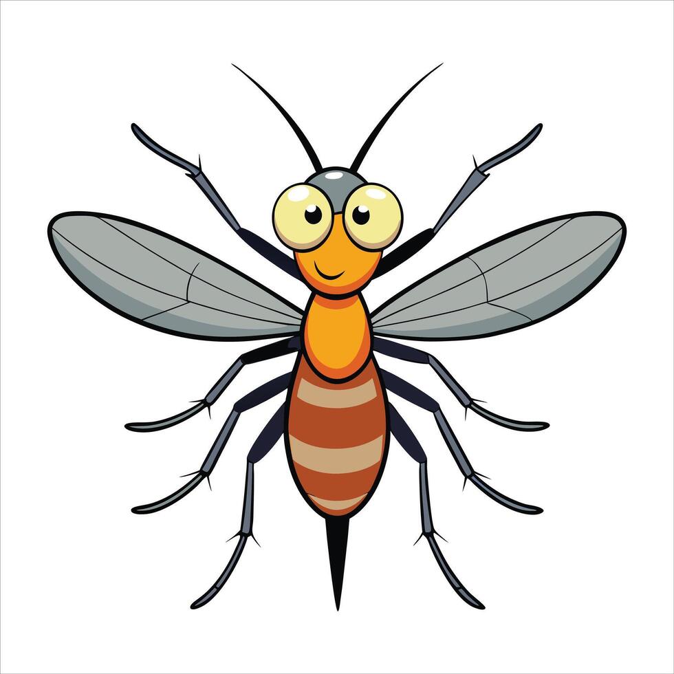 Minimalist Mosquito Line Art vector