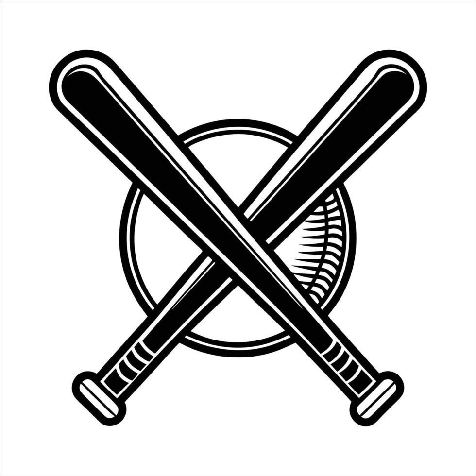 Baseball Bat Crossed vector