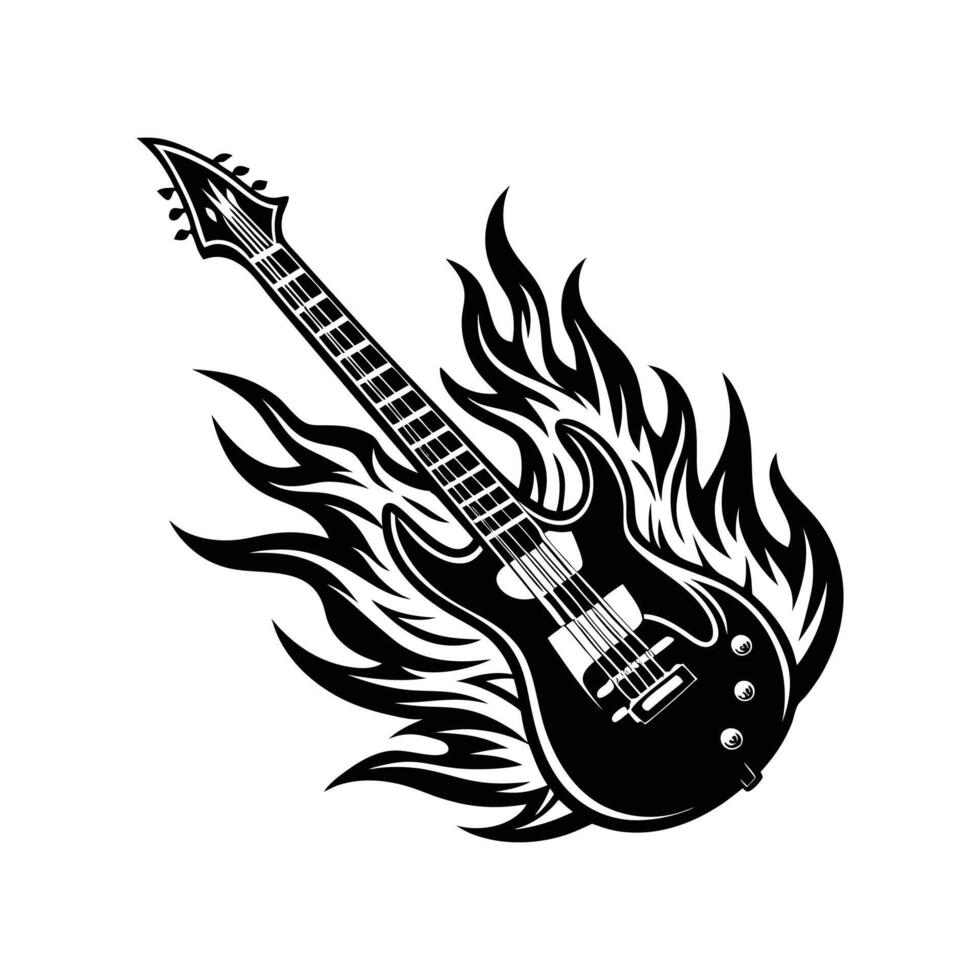 Flaming Guitar Pictures vector
