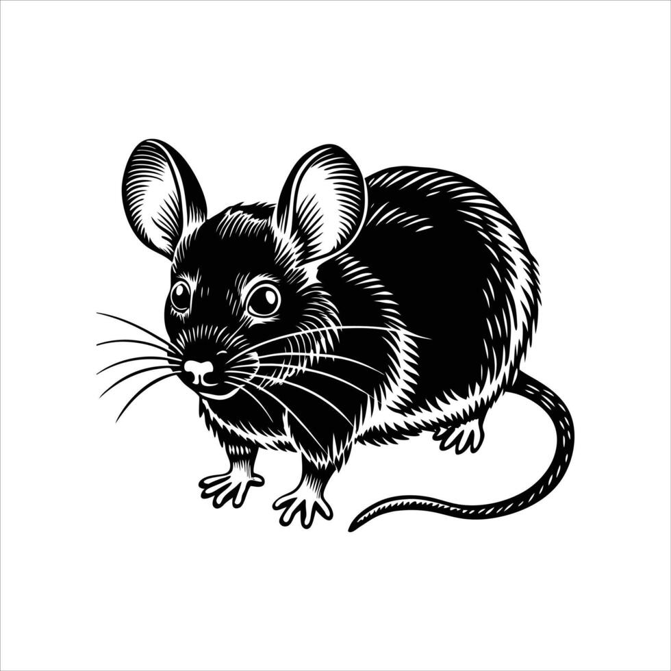 mouse with big eyes vector