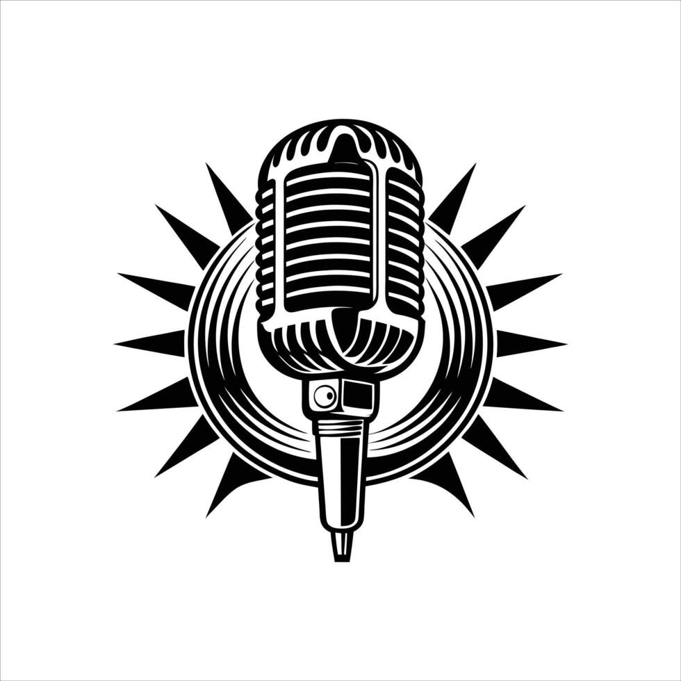 Classic Vintage Microphone Design vector