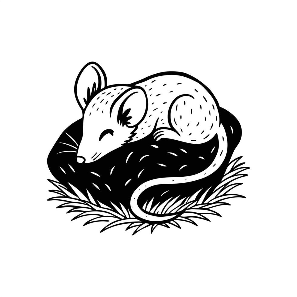 mouse sleep cartoon vector