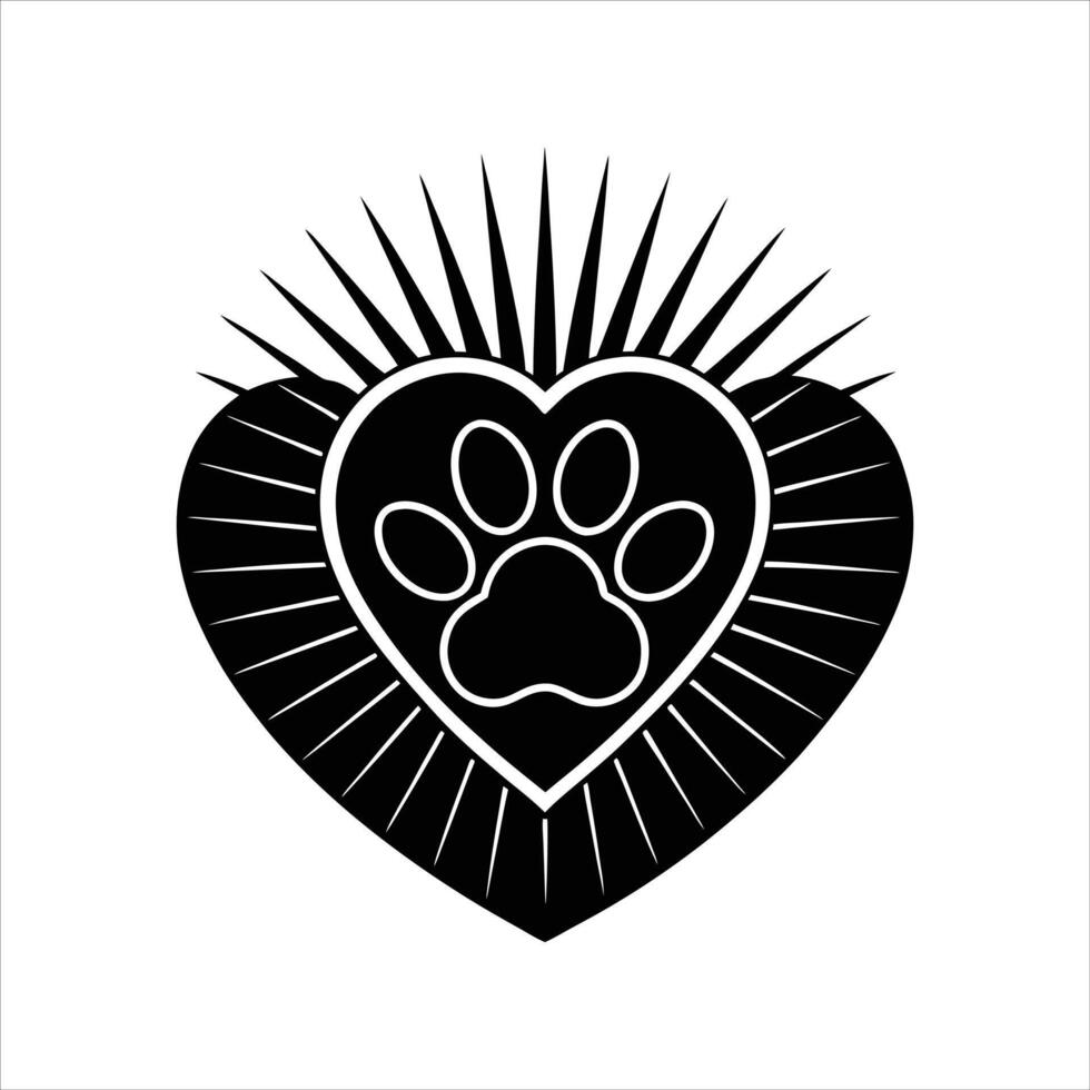 Dog Paw With Love vector